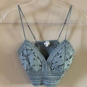 Love Tree Crochet Bralette in Sage Green